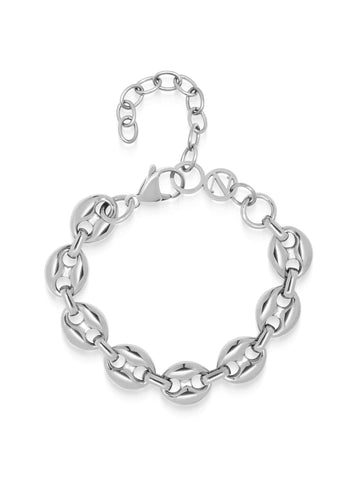 Nialaya Women's Chain Bracelet Mariner Link Bracelet with Silver Mariner Link Bracelet with Silver